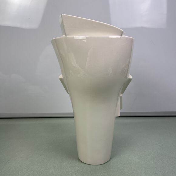 Vintage MCM Lindsey B Balkweill Style Art Deco White Ceramic Head Bust Sculpture - Picture 3 of 7